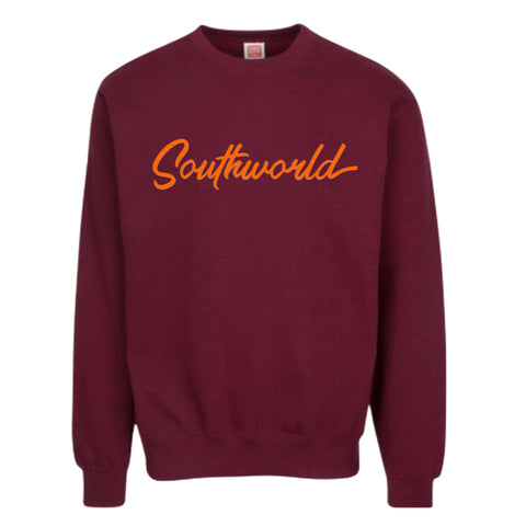 Southworld Neon Orange Burgundy Sweatshirt