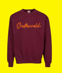 Southworld Neon Orange Burgundy Sweatshirt